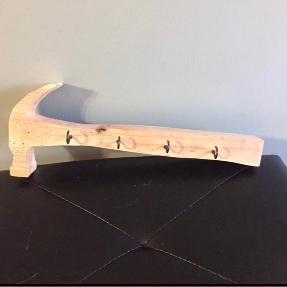 Handcrafted Reclaimed Wood Key Holder, hammer